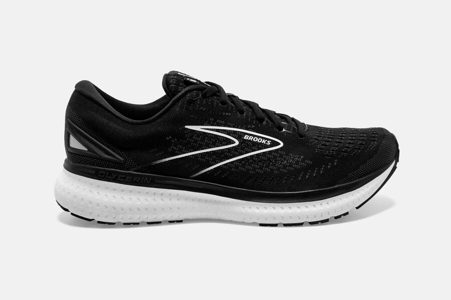 Brooks Israel Glycerin 19 Road Running Shoes Womens - Black/White - YHP-508913